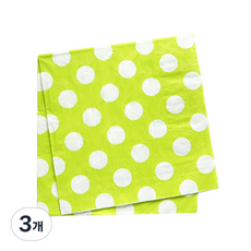 피플스파티 파티냅킨 도트무늬 33*33cm, 3개, 60개입, 라임