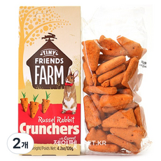 제이펫 슈프림펫 러셀 크런치 캐롯 토끼 기니피그 친칠라 햄스터 간식, 120g, 2개