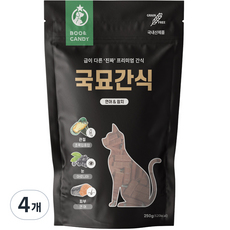 뿌와캔디 국묘간식 국내산 관절&눈&피부 고양이 간식 250g, 연어&참치맛, 4개