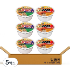 농심 컵라면 사발면 김치사발면 3P + 육개장사발면 3P, 5박스