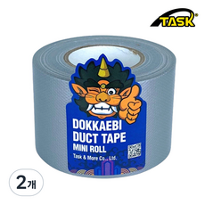 도깨비 수출용(국내산) 덕트테이프 덕테이프 미니롤 SILVER 50mmX10m, 2개