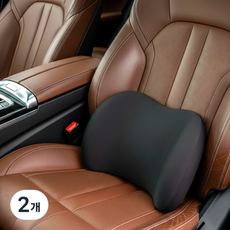 레코트립 차량용 메모리폼 허리쿠션 자동차 등받이, 2개, 블랙