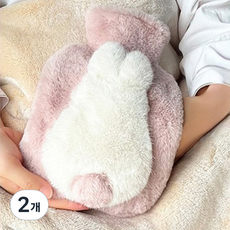 생활감성 토끼 보온 물주머니 온수 찜질, 2개, 핑크