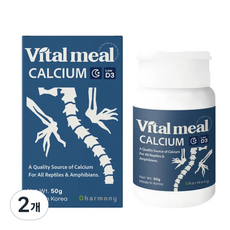 바이탈밀 파충류 야행성 칼슘제 크레스티드 게코 도마뱀, 2개, 50g