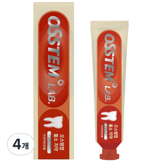 오스템랩 불소치약 1450ppm 아쿠아민트향 충치균억제, 4개, 40g