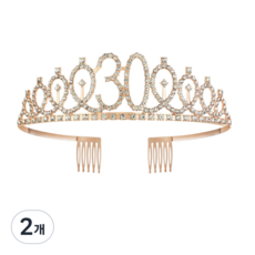 [블루밍 가든] 나이 왕관 30살 40살 80 생일 파티용품 팔순 머리띠 생일왕관 엄마생신 아빠생신 칠순 고희연, 30(로즈록드), 2개
