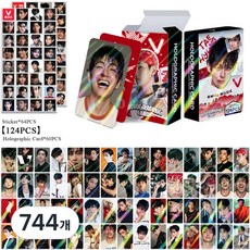 BTS 멤버별 스페셜 에디션 홀로그램 홀로그램 포카 124장 포토카드 60장 스티커 64장 도무송 다꾸 방탄소년단 선물용, 744개, V(뷔)