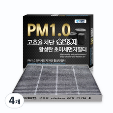 대한카필터 PM1.0 활성탄 초미세먼지 에어컨 필터, KC158, 4개