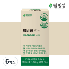 맥비콤 맥스 마그네슘400 비타민B 영양제 산화 마그네슘정, 6박스, 90정