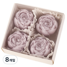 꽃캔들 장미꽃캔들 꽃모양 양초 장식용 초 선물 데이트용 소이캔들, 8개입, 퍼플
