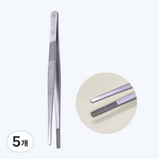 의료용 직선 핀셋 14cm 드레싱 간호사 병원 의료, 5개, 의료 직선 핀셋 14cm
