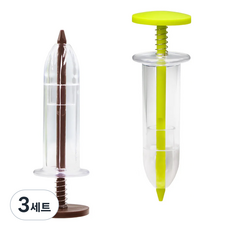 MMC 정밀 파종 초보도 쉬운 미니 씨앗심기 도구 키트 베란다 텃밭 홈가드닝 다육이 씨앗주입기 황록색+갈색 2개입, 3세트