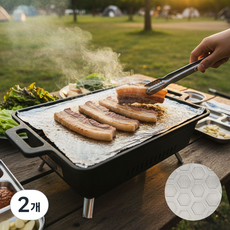 바베큐 그릴용호일 2.5배 두꺼운 40um 프리미엄 세라믹 코팅 호일, 2개, 8m