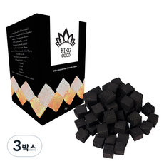 물담배 시샤 후카 숯 % 코코넛숯 큐브형x 1kg(CUBE72개) KINGCOCO COCONUT SHISHA HOOKAH CHARCOAL 캠핑용품 차콜 홀릭 식자재마트, 3박스