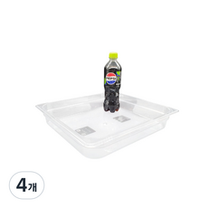 마더쿡 PC 밧드 투명 바트 폴리카보네이트 업소용 주방 용기 반찬통 식재료 보관함, 4개, 2인치(65mm)