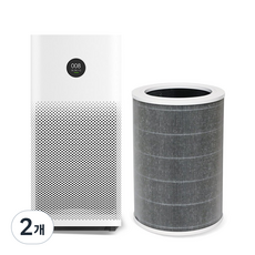 샤오미 공기청정기 호환 필터 M8R-FLH 미에어 2 2S 2H PRO 3 3C 3H, 2개, 미에어 그레이