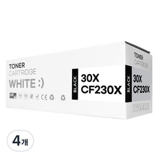 30A(CF230A) 30X(CF230X) 호환 토너, 대용량, 4개, 검정