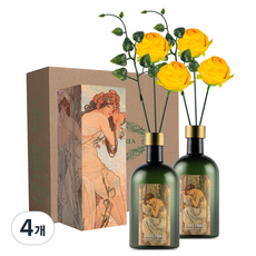 라플로리아 꽃 디퓨저, 4개, 500ml, S6.다시한번힘내요향/A10.둥근장미-L12/옐로우