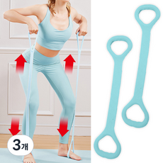 피트모션 필라테스 요가밴드 홈트 스트레칭 밴드, 그린1P+1P, 3개