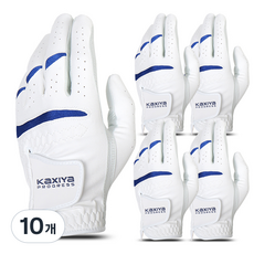 [KAXIYA] 카시야 콤비양피 골프장갑 남성용 왼손 5장, 10개, 화이트