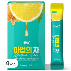 HWC 마법의 차 아이돌워터 우바홍차 레몬 꿀 녹차, 30회분, 4개