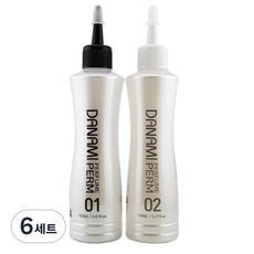 냄새 없는 무알카리 다나미 퍼퓸 펌 1제 + 2제 파마약 앞머리 남자 웨이브 셀프 아기 어린이 아이, 6개, 300ml