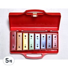 명창 실버스타 공명 실로폰8키(적색)음계분리형 무지개 칼라음판 [실.채포함], 5개, 적색, 8판