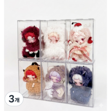 라부부 호환 케이스 피규어 투명 보관함 전시함, 3개