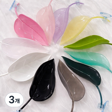 크레 나뭇잎 백업 은신처 도마뱀 플라스틱 인조식물 인조식물 파충류 용품 짧은타입, 3개, 블랙