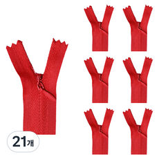 콘솔 지퍼 25cm, 21개, 레드