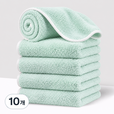 아호메오네 호텔수건 40수 극세사 부드러운 먼지없는 수건, 10개, 녹색