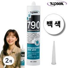 탑씰 790 렉산 외장용 백색 실리콘 실란트 270ml 노즐포함, 2개