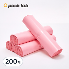 epacklab LDPE 0.07T 두꺼운 택배봉투 파스텔 핑크 방수 포장봉투 강력접착 프리미엄 택배용, 200개