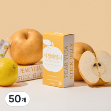 국산 배 유자가 듬뿍 무설탕 제로젤리 배맛젤리 유자맛젤리 곤약젤리 말랑한젤리 과일맛젤리 후르츠 대용량, 15g, 50개