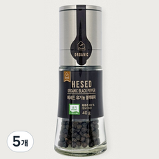 헤세드 캄보디아 유기농 그라인더 흑후추, 40g, 5개