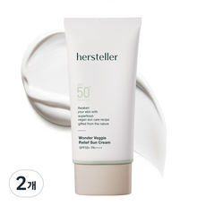 허스텔러 원더 베지 릴리프 무기자차 선크림 SPF50+ PA++++, 50ml, 2개