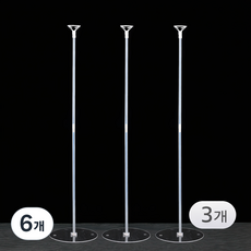 브로키 풍선 받침대 꽂이 스탠드 세트, 6개, 투명