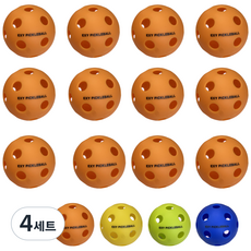 피클볼 공 실내 인도어용 26홀, 4세트, 오렌지