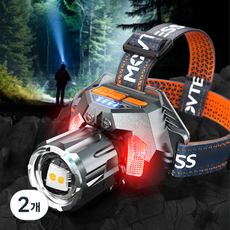 Nicoliley 초강력 led 헤드랜턴 모션센서/4가지 컬러 빛/줌 기능 헤드랜턴, 1개, 2개