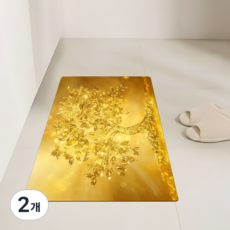 르브아 황금 돈나무 주방 규조토 발매트 현관 금전수, 2개, 대운금전수