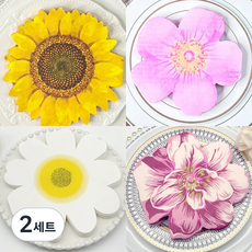 오릴리 파티 플라워 디자인 테이블 냅킨 엣지컷, 2세트, 20개입, 블루밍가든