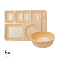 [식판의 고수] 한식식판 + 한식볼 SET (7 colors), 5개, 바닐라 아이스크림