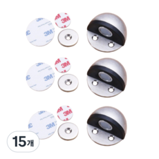 베리버터 강력자석 문닫힘 방지 반달형 바닥 스토퍼, 실버, 15개