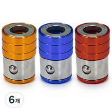 피코큐브 초강력 네오디움 드라이버 비트 자화기 혼합컬러, 6개