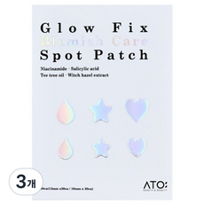 ATO 홀로그램 모양 스팟패치 여드름 뾰루지 케어 하이드로콜로이드 나이아신아마이드 티트리 위치하젤, 3개, 60개입