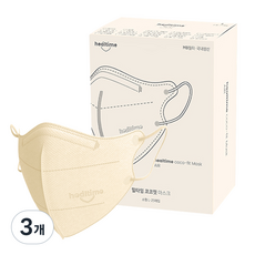 힐타임 코코핏 KF94 컬러 마스크 소형L 새부리형 숨쉬기편한, 25매입, 3개, 바닐라베이지