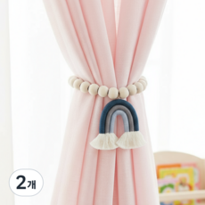 DUGN 강력 자석 마그네틱 커튼끈 타이백 무지개, 파랑이, 2개