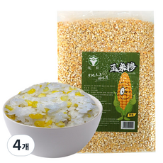 (배터짐) 녹허흑토 콘그릿츠 연변 중알 찰옥수수쌀 옥수수쌀, 4개, 2.5kg