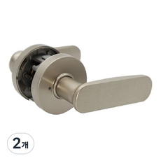 도체 2204 항균 국산 안심 방문손잡이 녹 변색없는 버튼형 레버 도어락 시공편리, 2개, 무광그레이