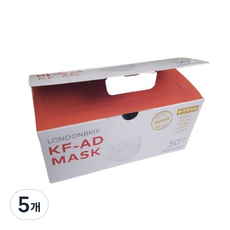런던브릭스 국산MB부직포 일회용3겹 3중비말차단 KF-AD마스크, 백색, 5개, 50개입